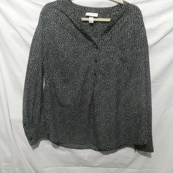 Pure Energy Women's 1X Polkadot Top Shirt Blouse 3 Button‎ Tunic - Picture 1 of 10